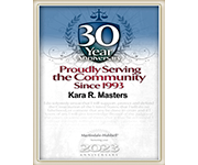30 Year Anniversary | Proudly Serving the Community Since 1993 | Ken R. Masters | Martindale-Hubbell is honoring your 2023 Anniversary