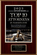 2023 As Published In Seattle Magazine August Top 10 Attorneys In Washington Selected By Peer Recognition and Professional Achivement Ken Master Top 10 Attorneys In Washington Seattle met Magazine August 2023